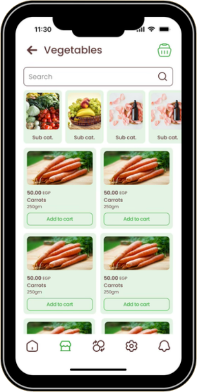 Online store module — product catalogue and cart
